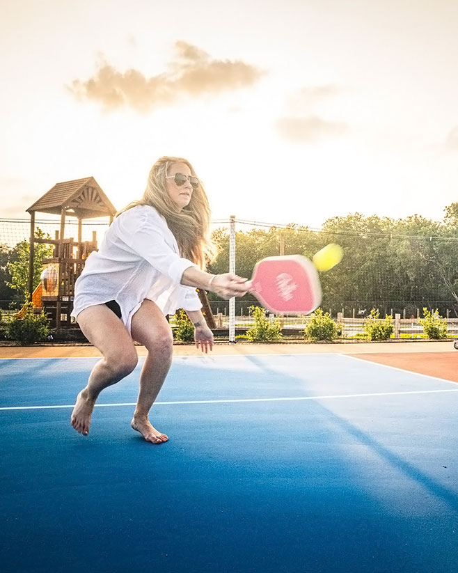 Pickleball courts at Camp Landa RV Resort for New Braunfels summer vacation activities